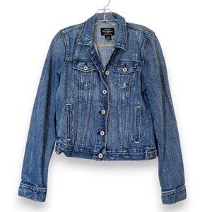 Ralph Lauren Polo Jeans Jean Jacket Distressed Rocker Denim Trucker Ripped Y2K M